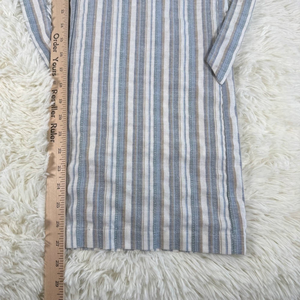 Lulus Striped Strapless Wide Leg Jumpsuit Tie Waist Linen Blend Small Prep Chic - Picture 7 of 12
